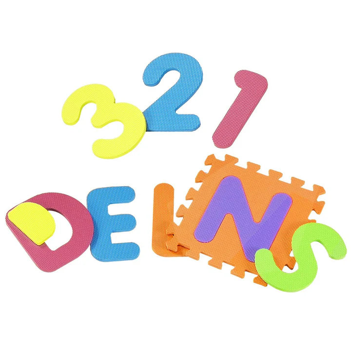 Tappetino puzzle per bambini Kim 36 pezzi dalla A alla Z e da 0 a 9