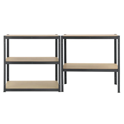 2er Set Lagerregal Basic 180 x 90 x 40 cm in Grau