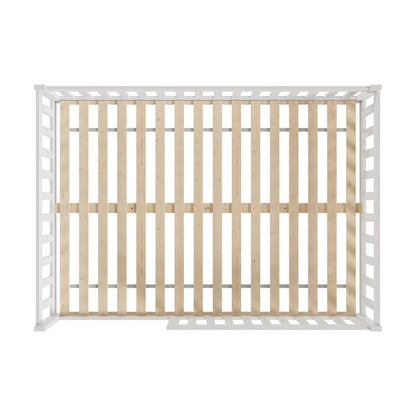 Kinderbett Naya 140x200 cm mit Lattenrost & Rausfallschutz - Weiss