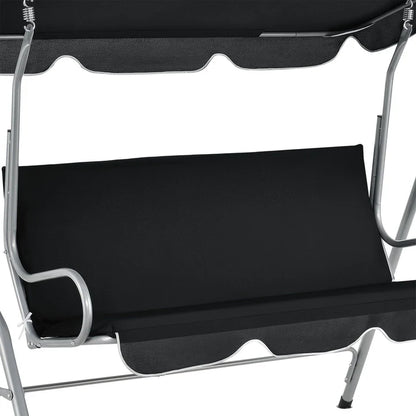 Balançoire Hollywood Cecina 3 places structure en acier enduit noir