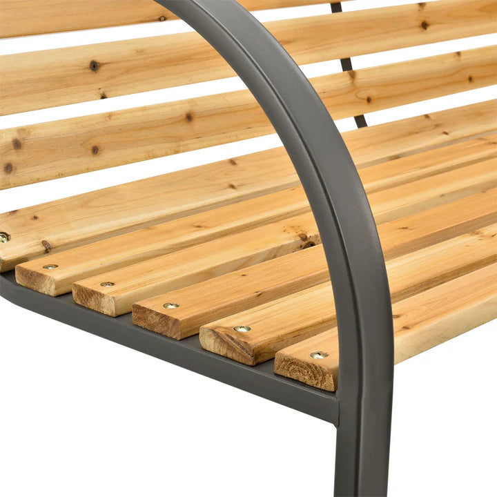 2 Sitzer Gartenbank Modena aus lackiertem Holz und Stahl