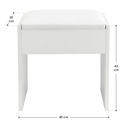 Tabouret coiffeuse Melly en blanc