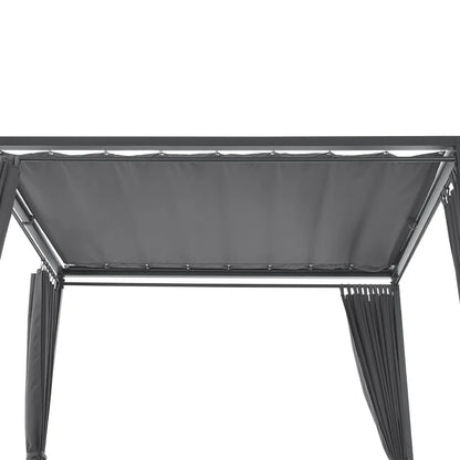 Doppel Loungebett Sonnenliege Kreta - Liege mit Dach in Grau