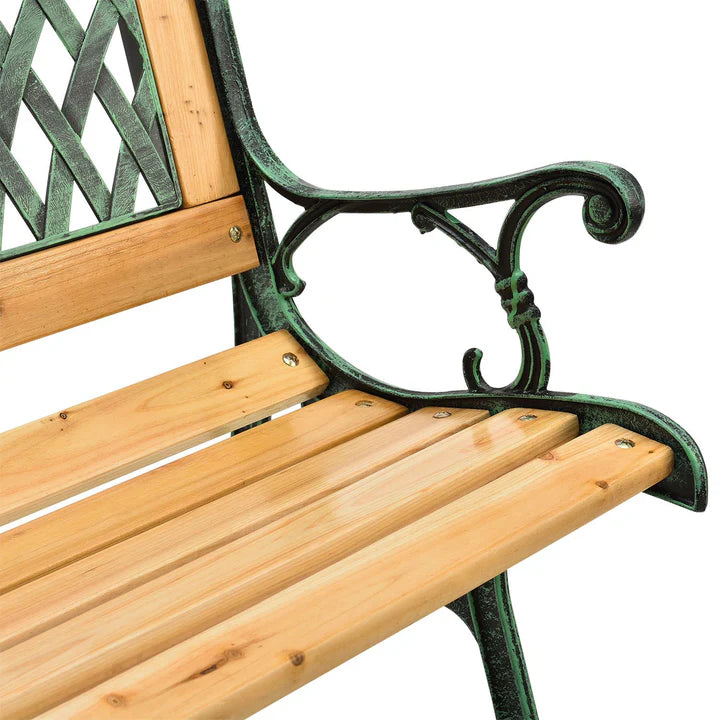 2 Sitzer Gartenbank Sanremo aus lackiertem Holz und Gusseisen