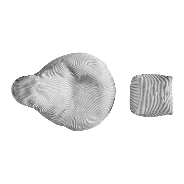 Sitzsack Chillex XL mit Hocker Cord Sessel Hellgrau - Palo24