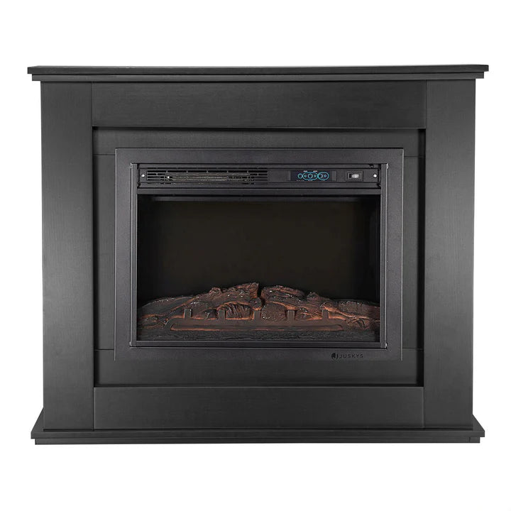 Elektrischer Kamin rechteckig Schwarz Flammeneffekt