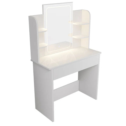 Schminktisch Zoey Weiss LED-Spiegel