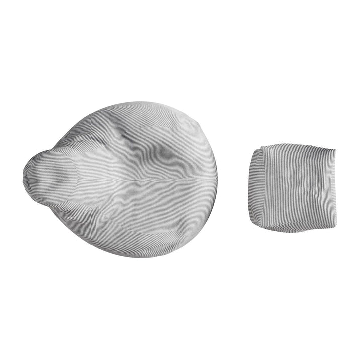 Sitzsack Chillex L mit Hocker Cord Sessel Hellgrau - Palo24