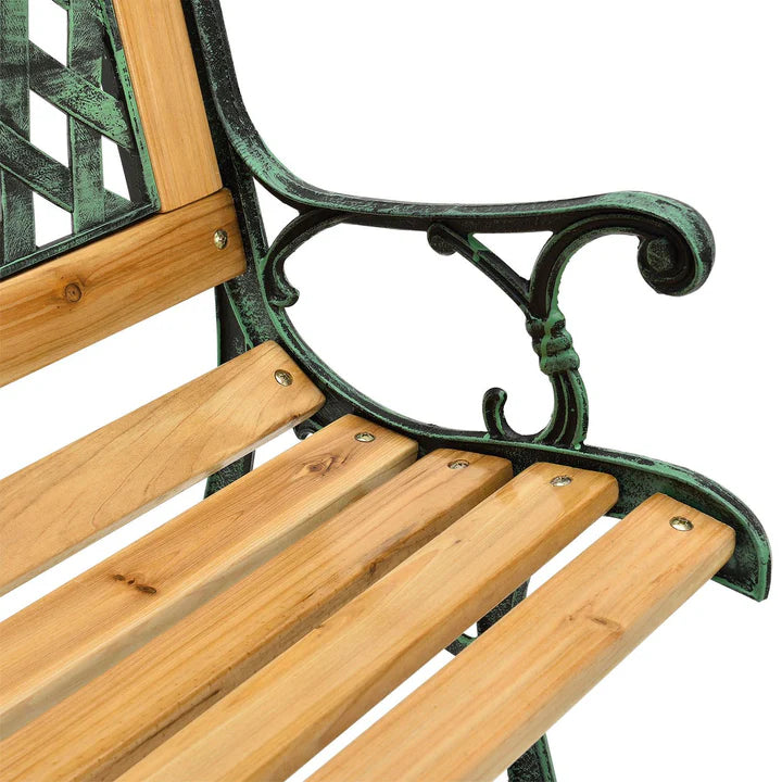 2 Sitzer Gartenbank Pisa aus lackiertem Holz und Gusseisen