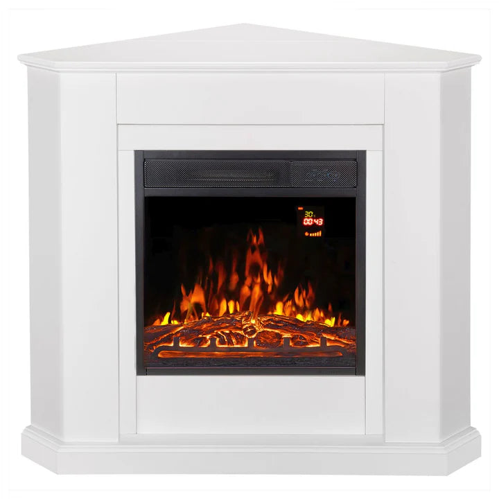 Elektrischer Kamin dreieckig Weiss