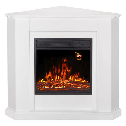 Elektrischer Kamin dreieckig Weiss