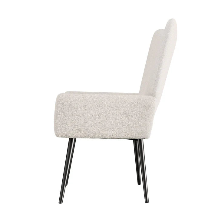 Ohrensessel Relaxsessel skandinavischen Design Bouclé Beige