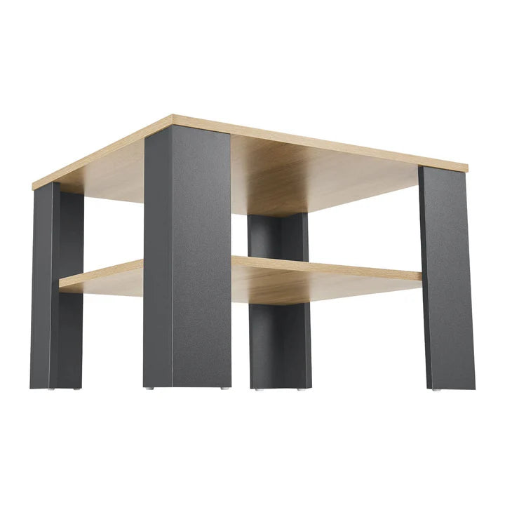 Table basse gris aspect bois 60x60 cm
