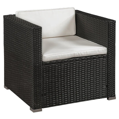 Salon de jardin 4 pièces en polyrotin Punta Cana L noir