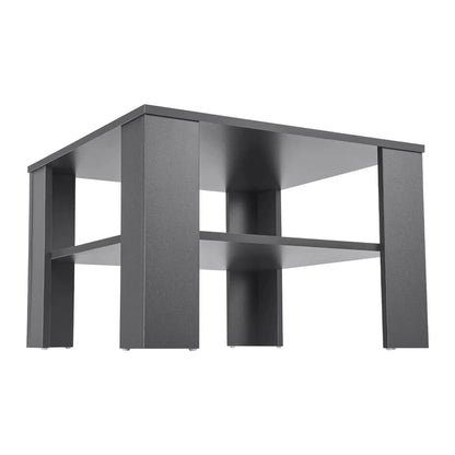 Couchtisch in Dunkelgrau 60x60 cm 2 Ebenen