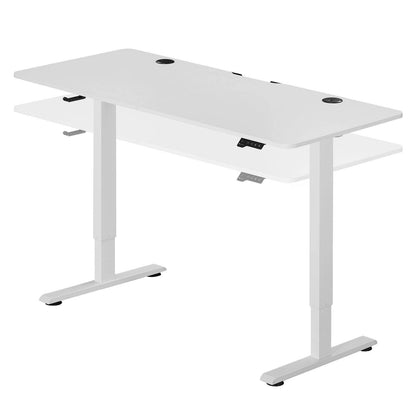 Elektrisch verstellbarer Schreibtisch 140x60 cm in Weiss - Palo24