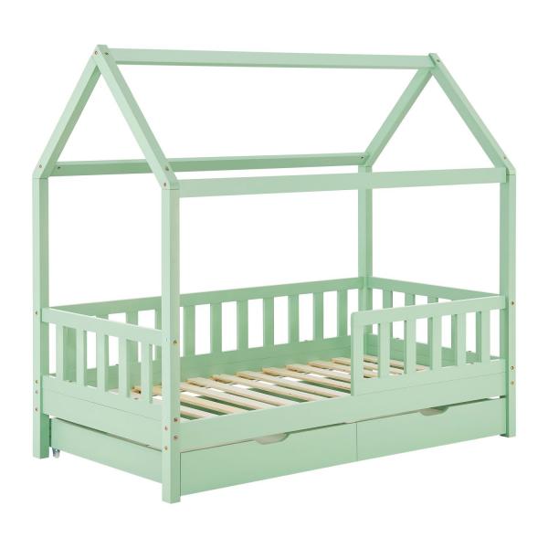 Letto per bambini Marli 80 x 160 cm con contenitore e rete a doghe Mint