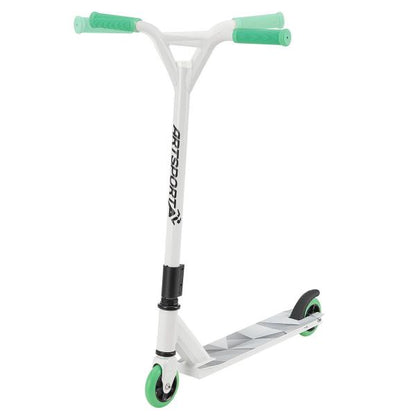 Monopattino Stunt Scooter Futuristico Bianco Verde Monopattino Stunt con Sterzo a 360°