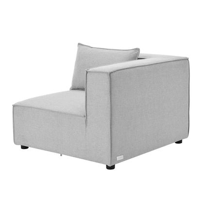 Modulares Sofa Domas XL - 4 Sitzer & Kissen - Stoff Hellgrau