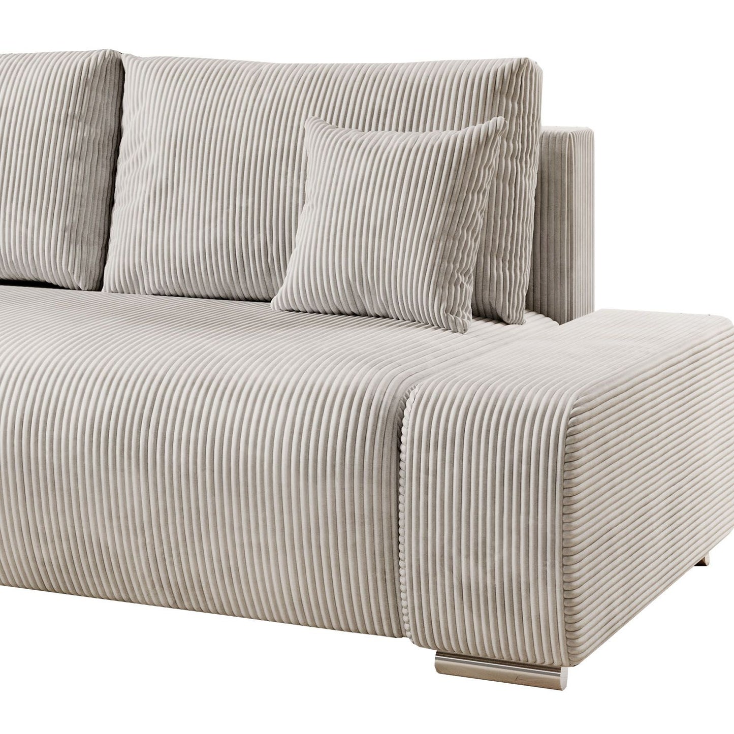 Sofa Iseo in L-Form mit Schlaffunktion Beige