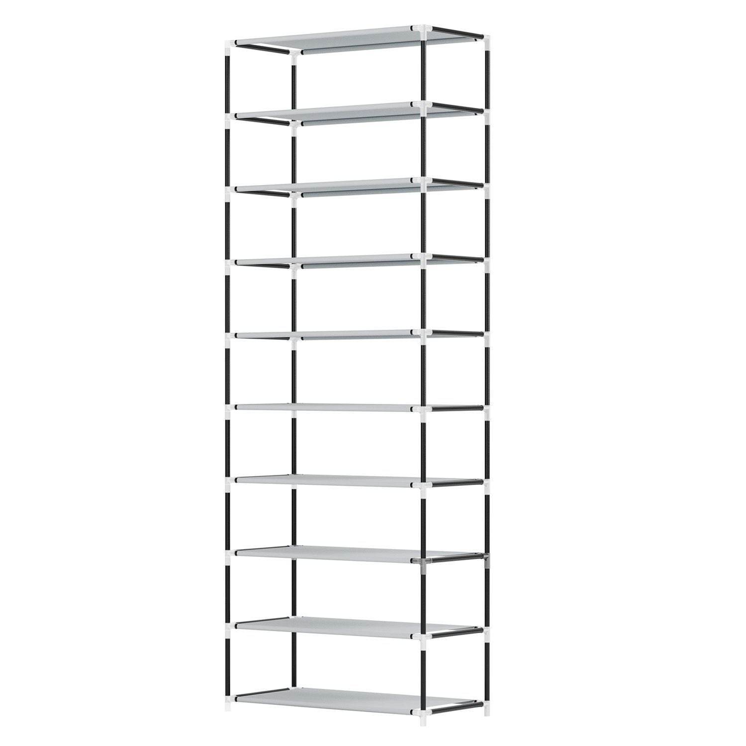 Schuhschrank M aus Stoff 9 Ebenen Grau - Palo24