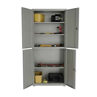 Aktenschrank Büroschrank aus Metall Hellgrau