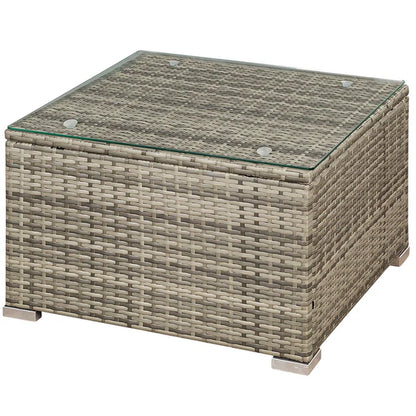 Polyrattan Lounge Punta Cana L grau-meliert und dunkelgraue Bezüge