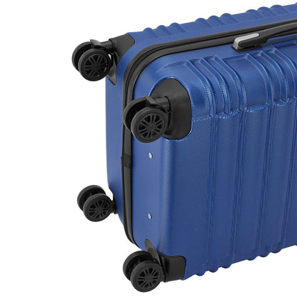 Set de valises rigides Rome - Set bleu 4 pièces avec coque rigide en ABS résistant aux chocs et roues 360°