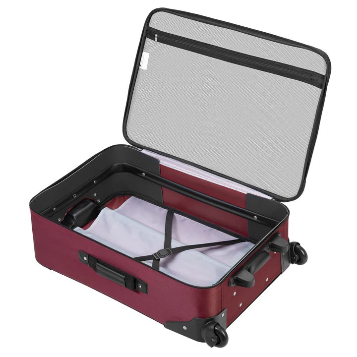 Set valigie trolley Athen - Bordeaux Set da 5 pezzi con 2 trolley, borse a tracolla e 2 beauty case