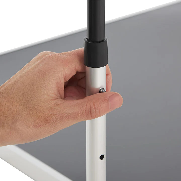 Set di 3 tavoli pieghevoli, alluminio, tavolo multifunzionale, 3 pezzi, nero