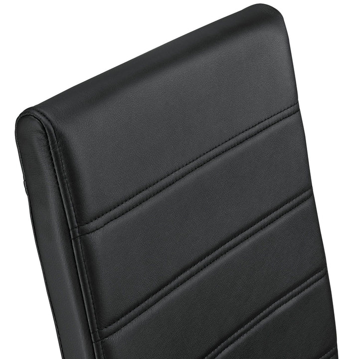 Freischwinger Stuhl Vegas 4er Set aus Kunstleder in schwarz