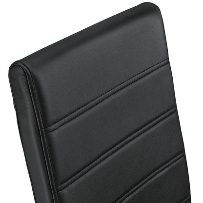 Freischwinger Stuhl Vegas 4er Set aus Kunstleder in schwarz