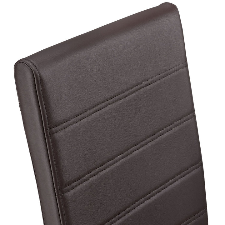 Freischwinger Stuhl Vegas 4er Set aus Kunstleder in braun