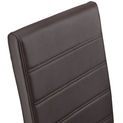 Freischwinger Stuhl Vegas 4er Set aus Kunstleder in braun