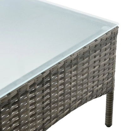 Polyrattan Sitzgruppe Fort Myers grau-meliert und dunkelgraue Bezüge