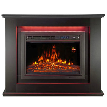 Elektrischer Kamin rechteckig Schwarz Flammeneffekt