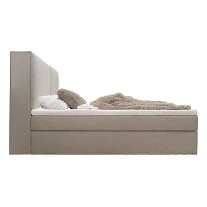 Boxspringbett Detroit - Chenille-Stoff 180x200 cm Beige