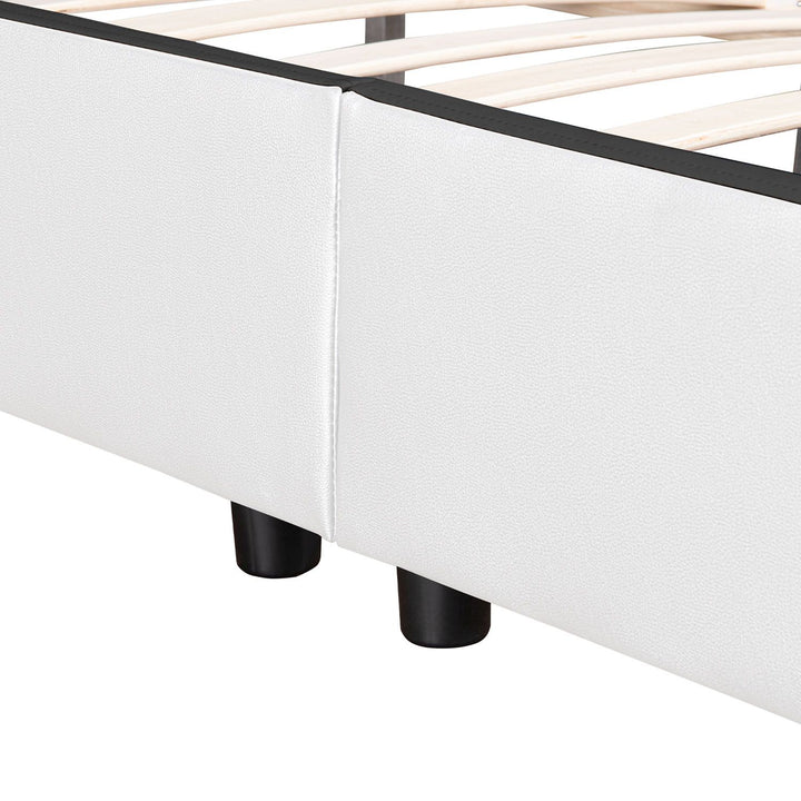 Lit rembourré Sevilla 180 x 200 cm éclairage LED et sommier à lattes blanc