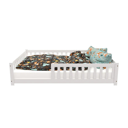 Kinderbett Naya 140x200 cm mit Lattenrost & Rausfallschutz - Weiss