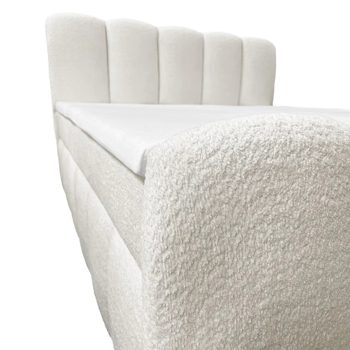 Boxspringbett Manitoba 180x200 cm mit Bettkasten Creme