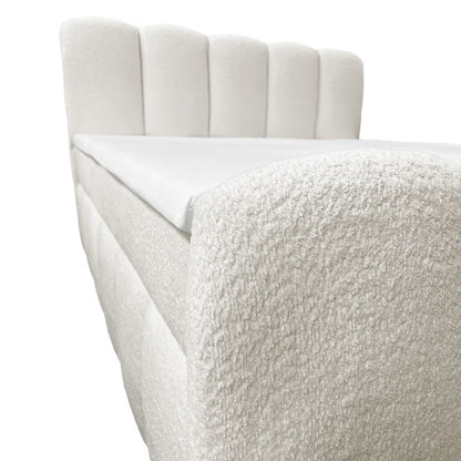 Boxspringbett Manitoba 180x200 cm mit Bettkasten Creme