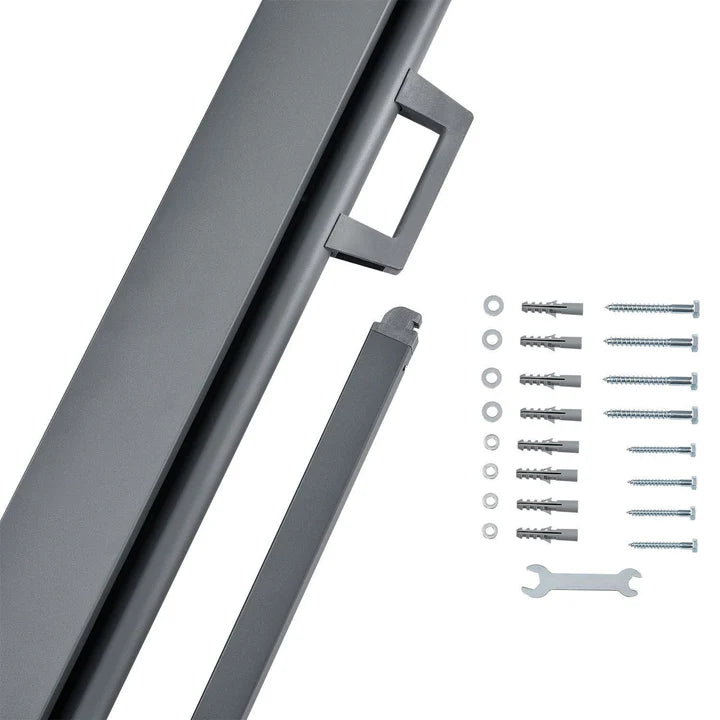 Tenda da sole laterale Dubai 300 x 160 cm grigio scuro tenda da sole in poliestere con rivestimento in PU