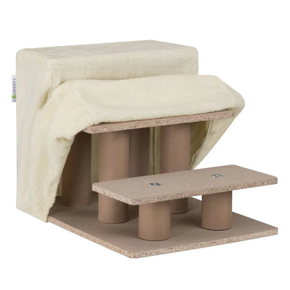 Haustiertreppe Timmy in Beige 36 cm hohe Ein- und Ausstiegshilfe für Haustiere