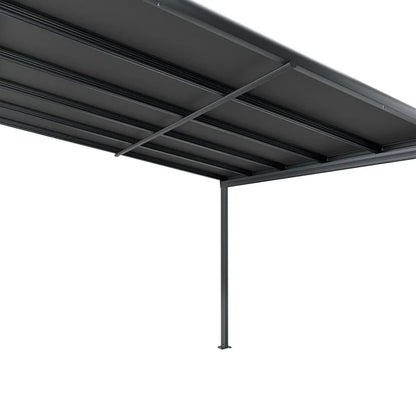 Aluminium Terrassendach Borneo 3x3m mit Doppelsteg-Platten in dunkelgrau