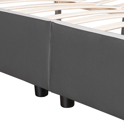 Lit rembourré Sevilla 180 x 200 cm éclairage LED et sommier à lattes gris foncé