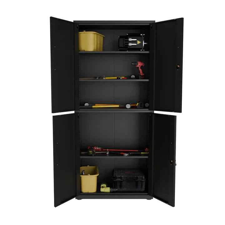 Aktenschrank Büroschrank aus Metall Schwarz