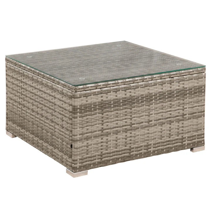 Salon en polyrotin Nassau beige-gris avec revêtements gris foncé