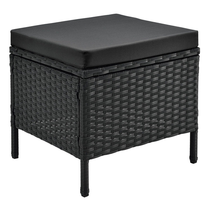 Salon Polyrotin Manacor Noir 2 tabourets