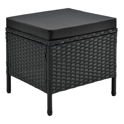 Salon Polyrotin Manacor Noir 2 tabourets