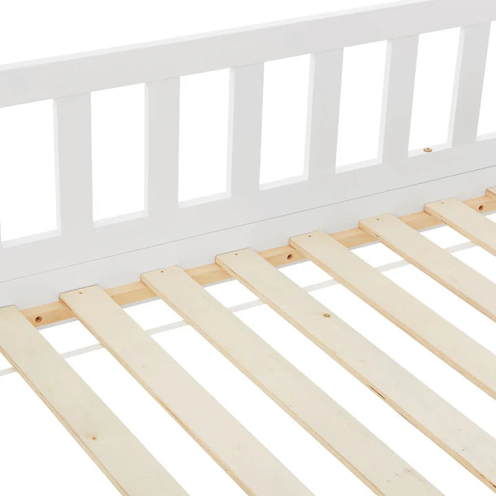 Lit enfant Marli 80 x 160 cm avec coffre de lit et sommier à lattes blanc